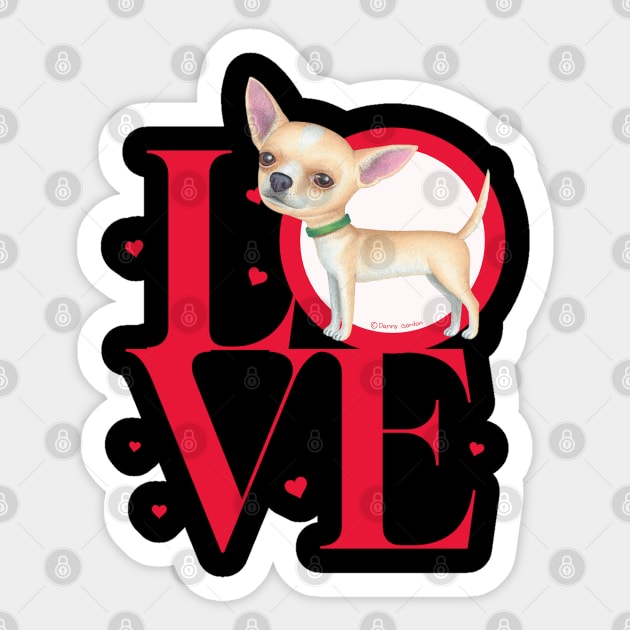 Chihuahua Love Sticker by Danny Gordon Art